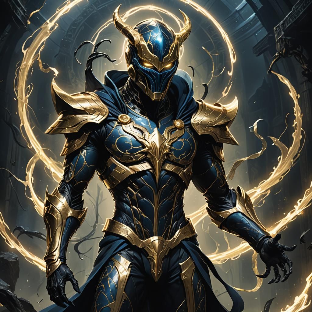 Doctor Fate and Venom Fusion in Dark Fantasy Art