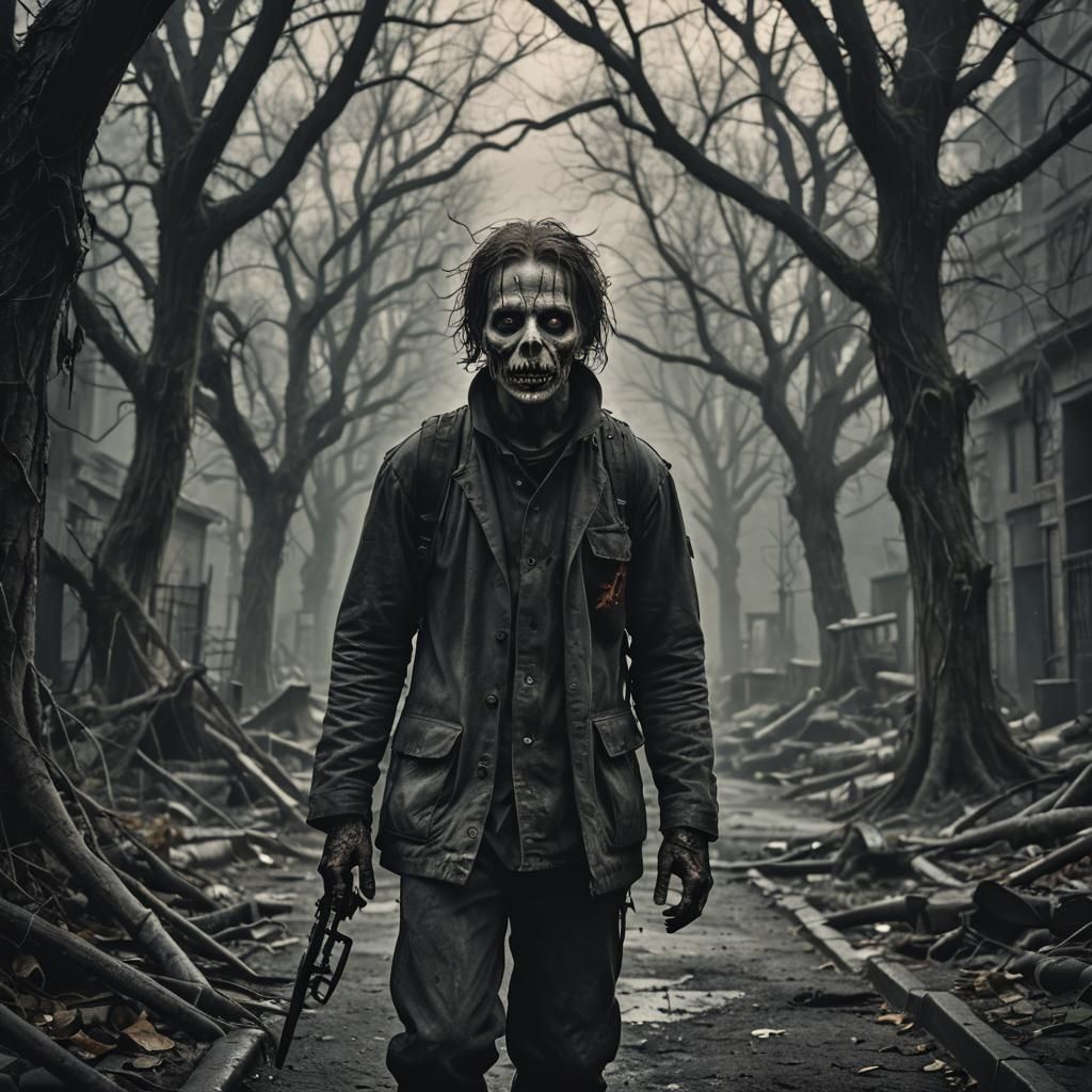 Creepy Horror Scene in Hyperrealistic Style