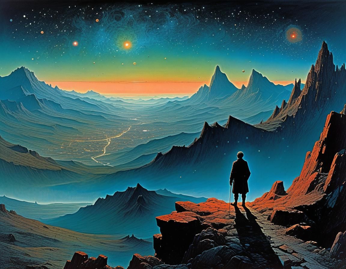 Breathtaking Space View from Mountain Top