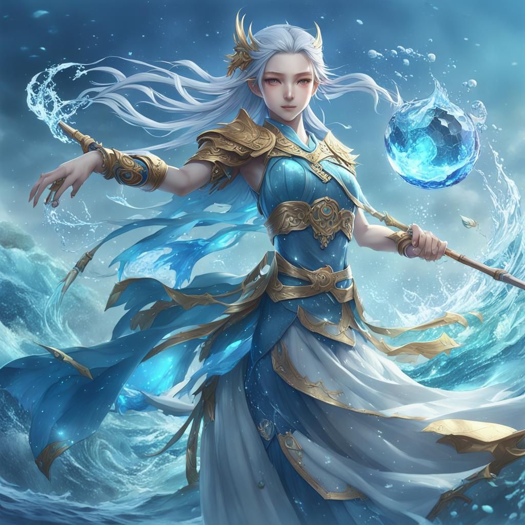 Anime-Style 3D Goddess of Water