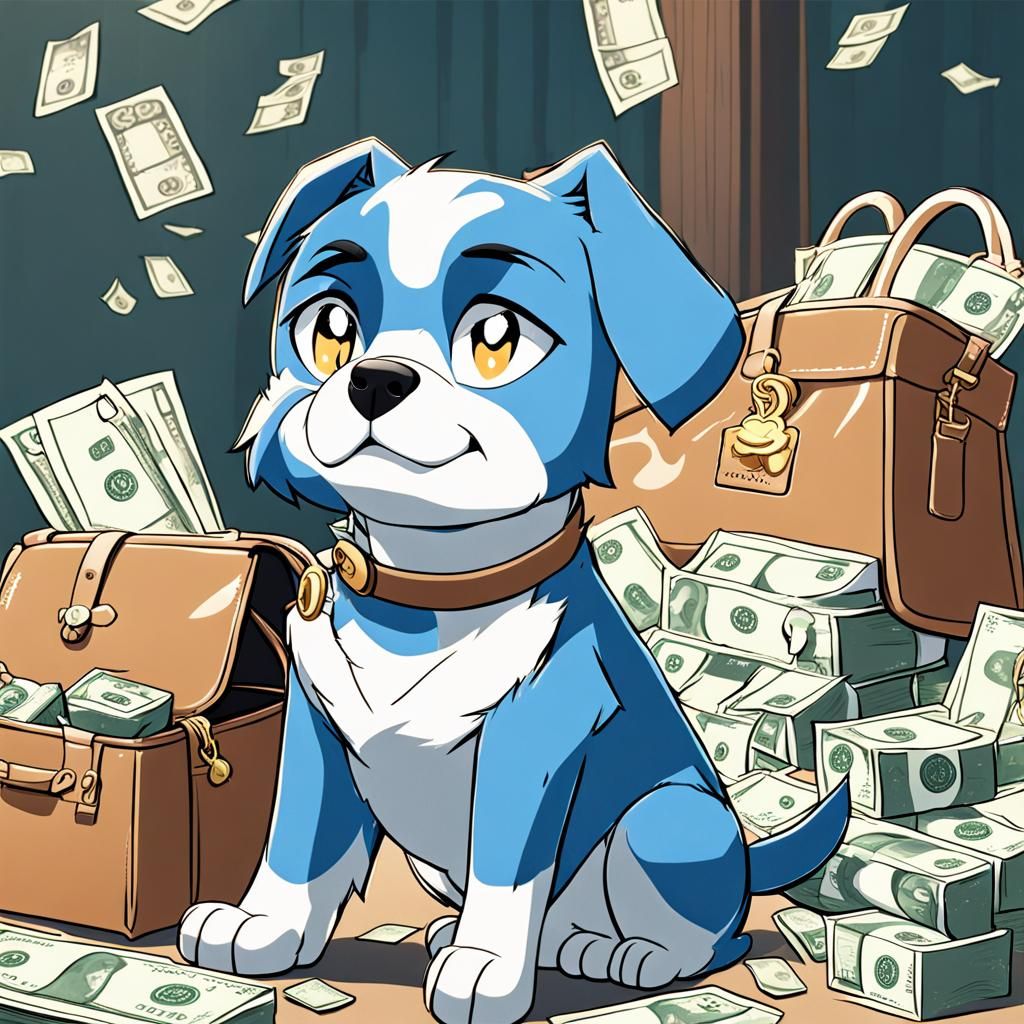 Bluey Smoking Cigar: Anime Style Art