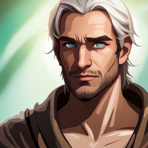 Friendly Half-Elf Portrait in Dynamic Lighting