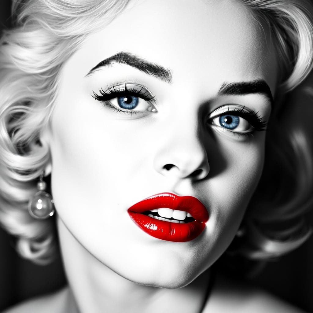 Marilyn Monroe in Sensual Black and White Portrait