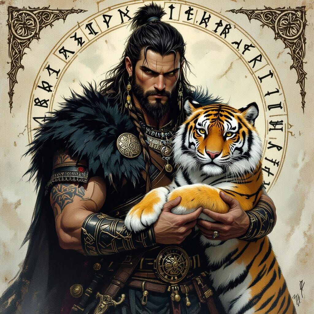 Celtic Warrior with Siberian Tiger Oracle Deck