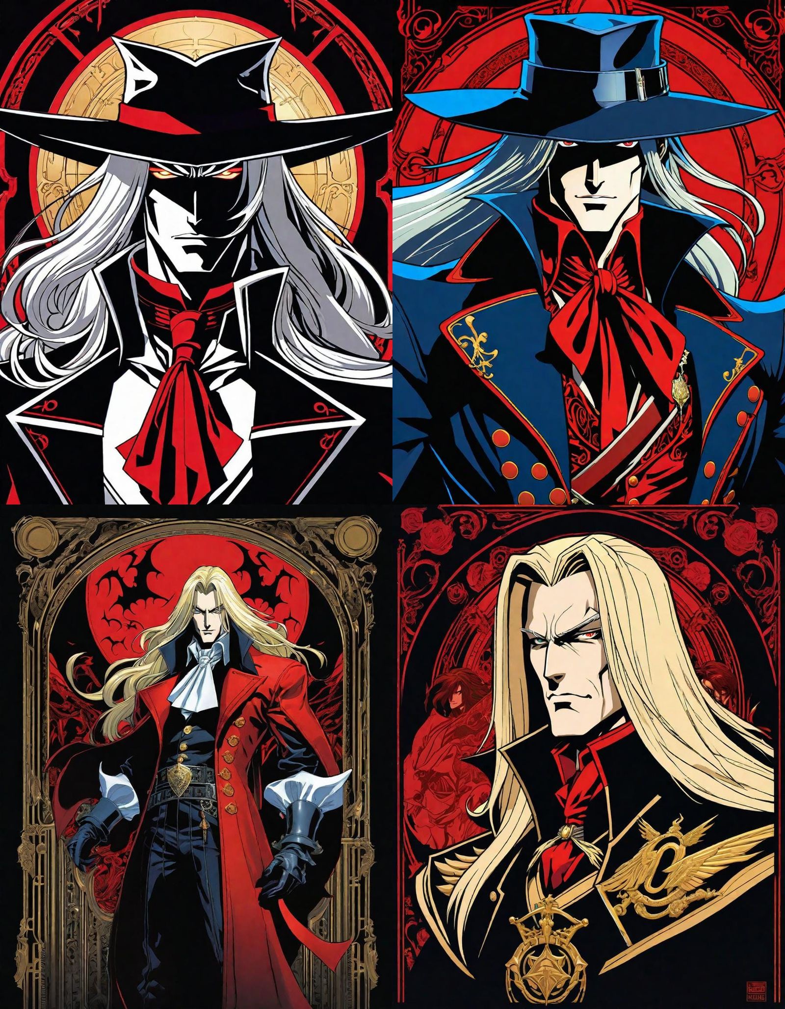Detailed Alucard Portrait Inspired by Anime Art