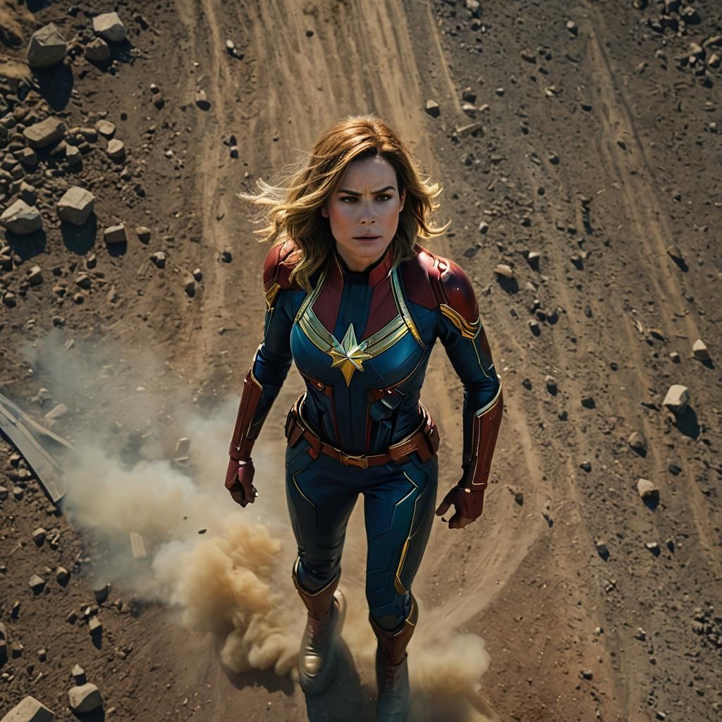 Sandra Bullock as Captain Marvel: Cinematic Film Still