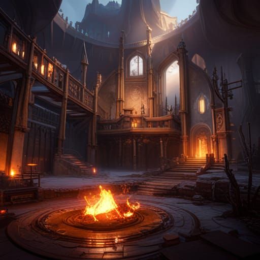 Villain's Lair with Blood Cauldron in 3D