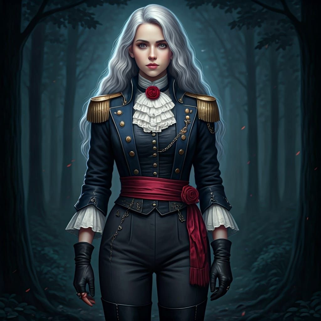 Aristocratic Fencer in Rococo Military Style