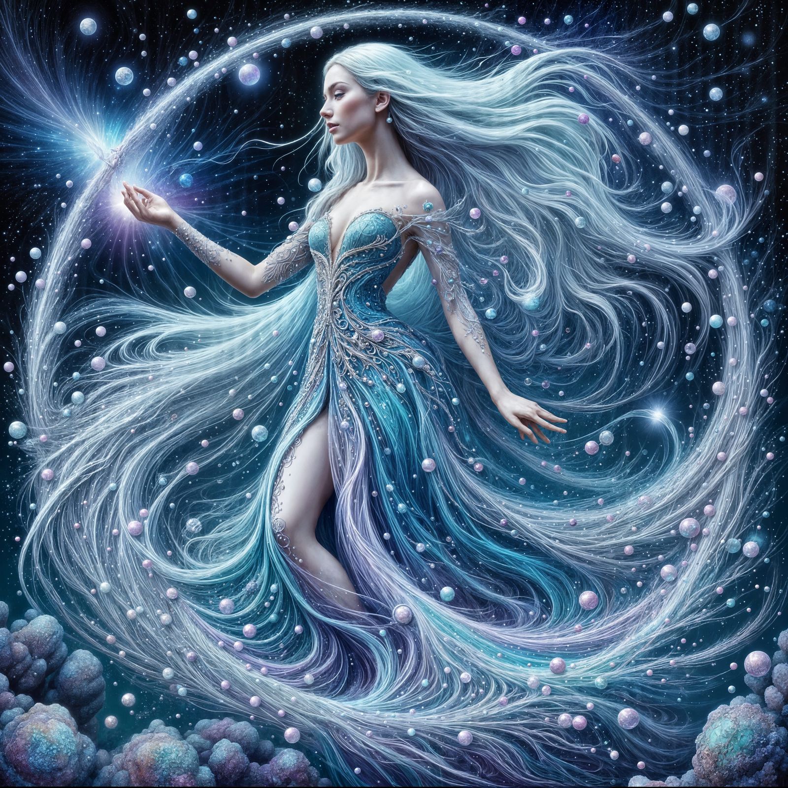 Aquarius Goddess in Fantasy Art Style