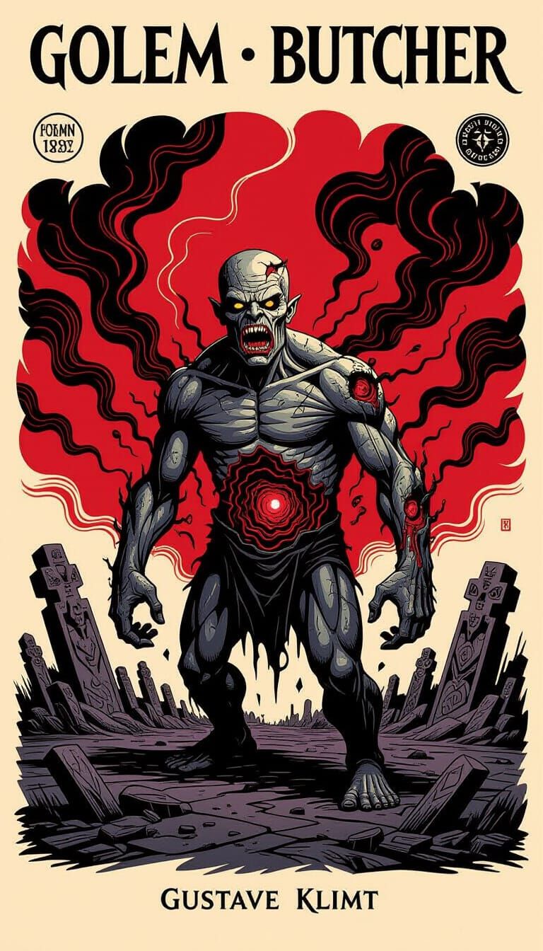 Golem Butcher in Morbid Abstract Style