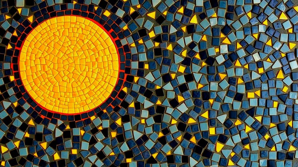 Scintillating Cosmati Mosaic Moon Made of Cheese