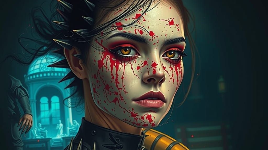 Dark Victorian Horror Goddess in Pinhead-Inspired Leather