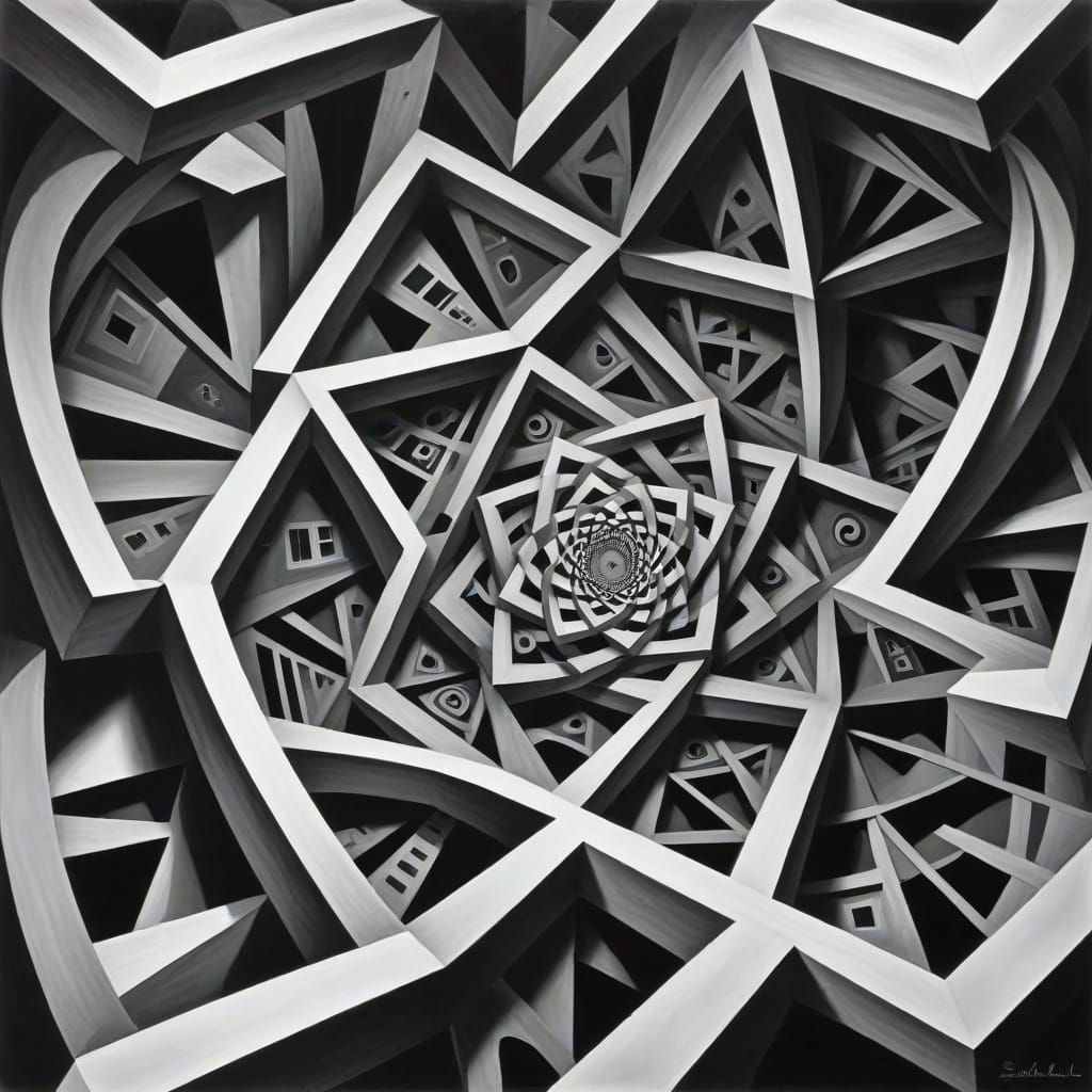 Ethereal Optical Illusion Descends into Infinity