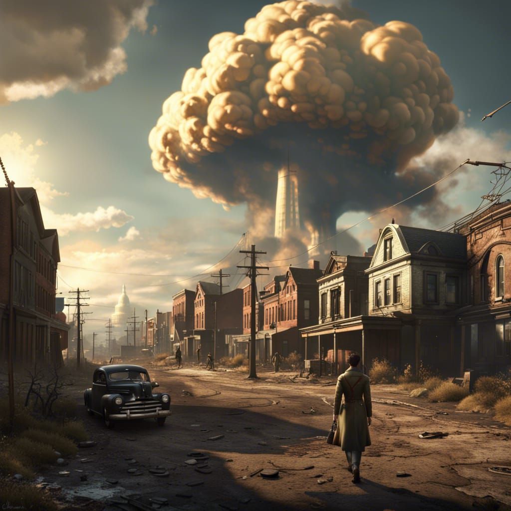 Fallout 4: Pre-War Boston Under Atomic Cloud