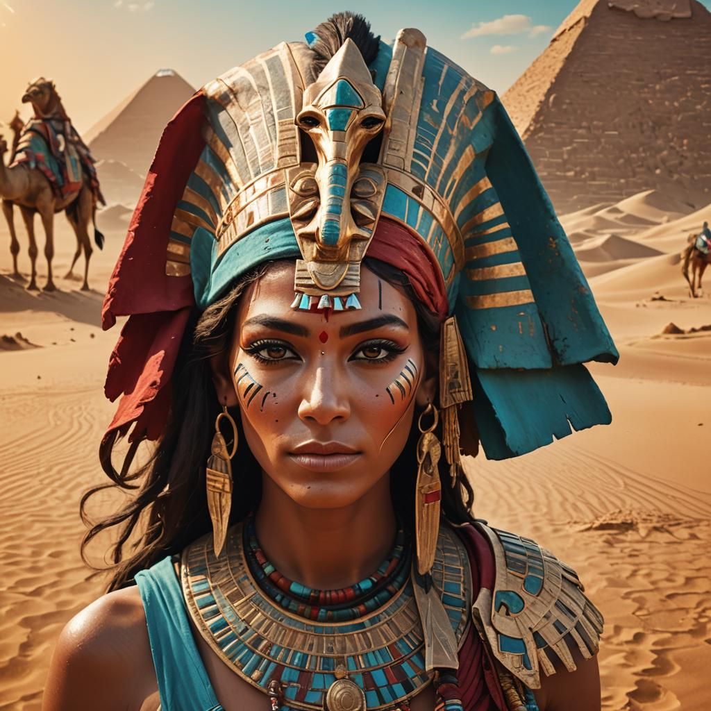 Powerful Woman Pharaoh in Ancient Egypt Concept Art
