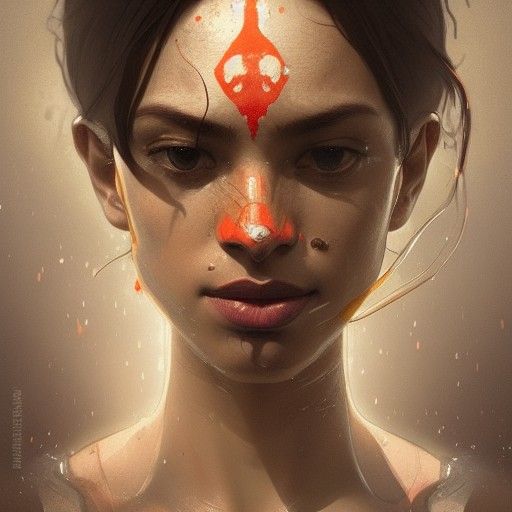 Ganga: Sunken River Goddess Portrait in 8K