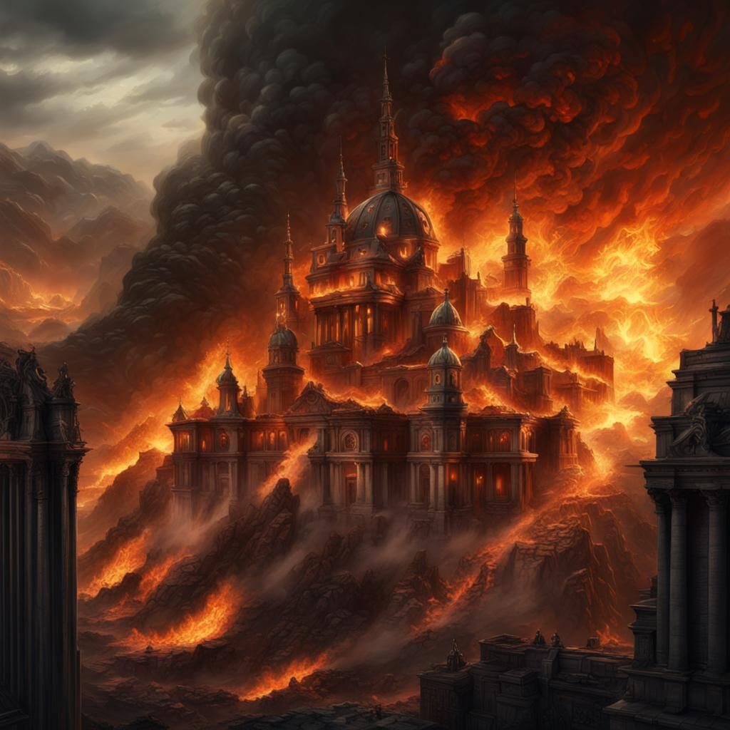 Epic Firestorm in a Digital Matte Painting