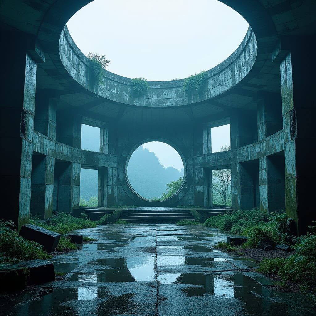Alien Rotunda Ruins: Cinematic Film Still