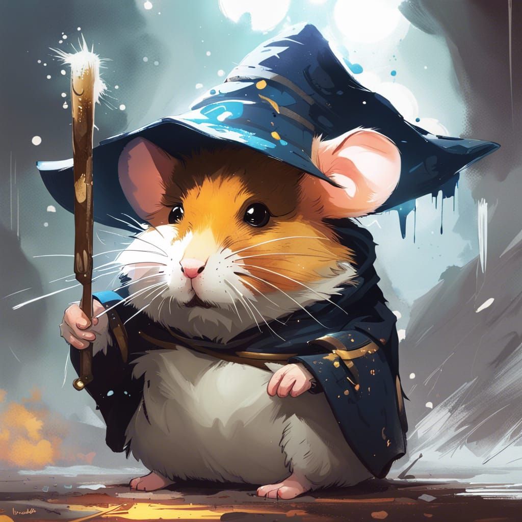 Wizard Hamster in Manga Art Style