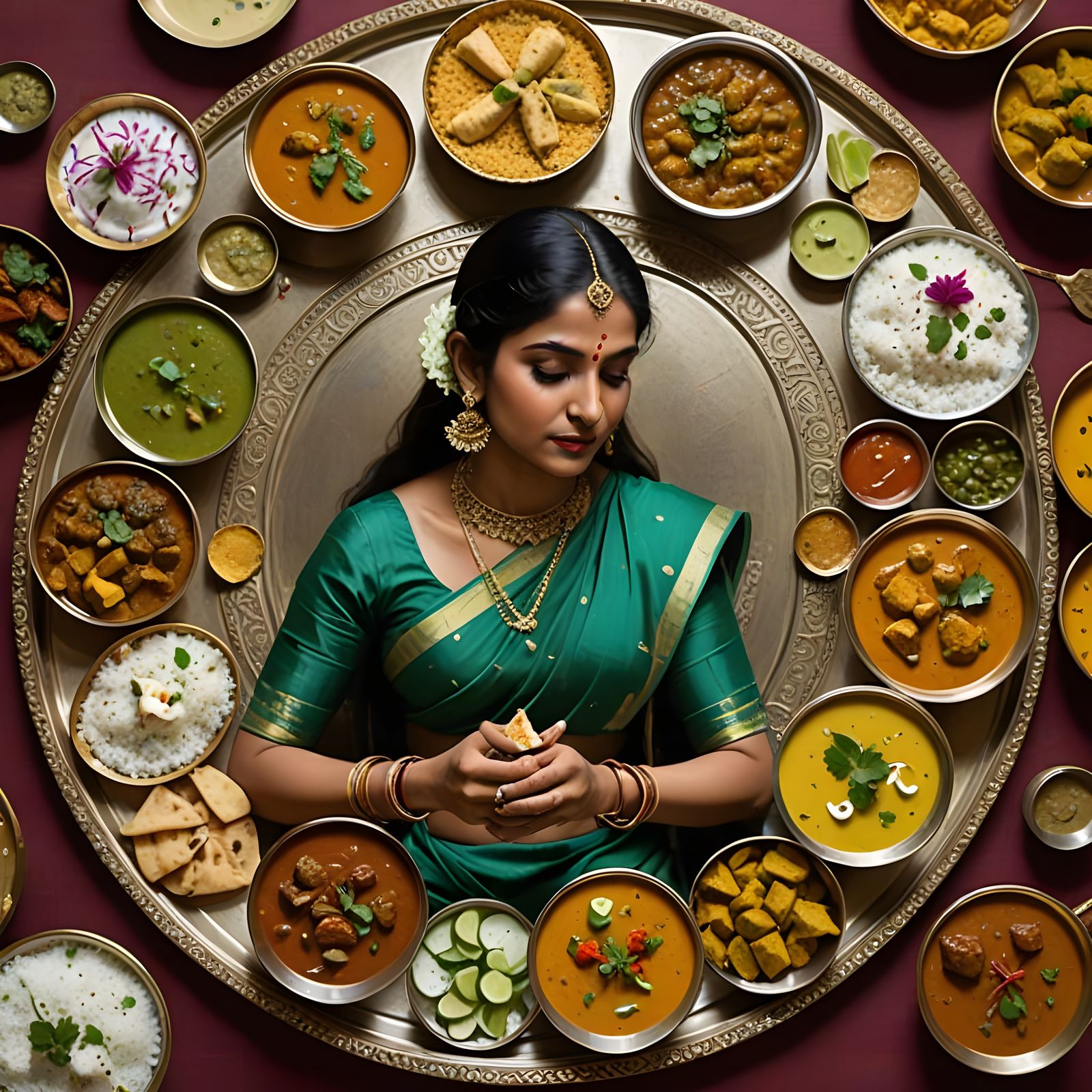 Indian Thali Platter in Opulent Style