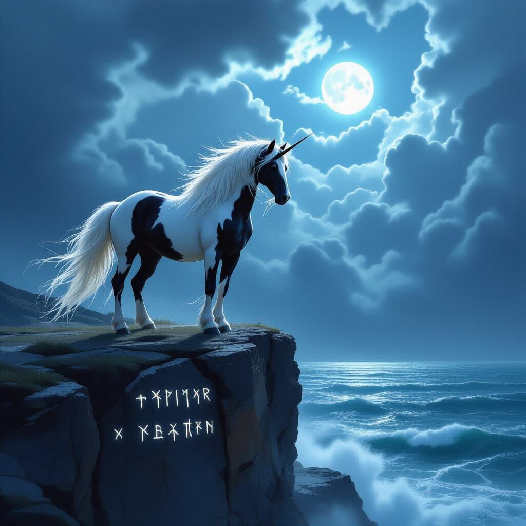 Majestic Horse Overlooking Stormy Sea