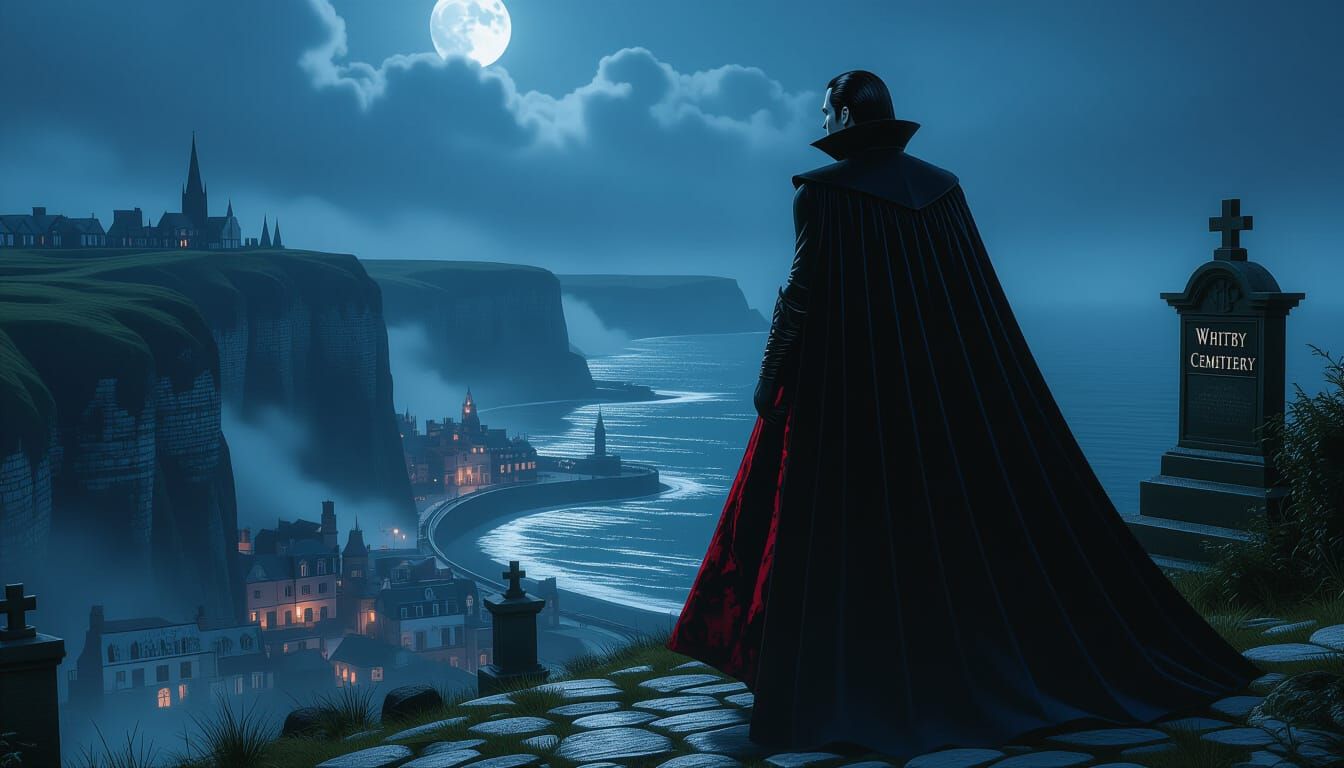 Dracula in Misty Whitby Cemetery
