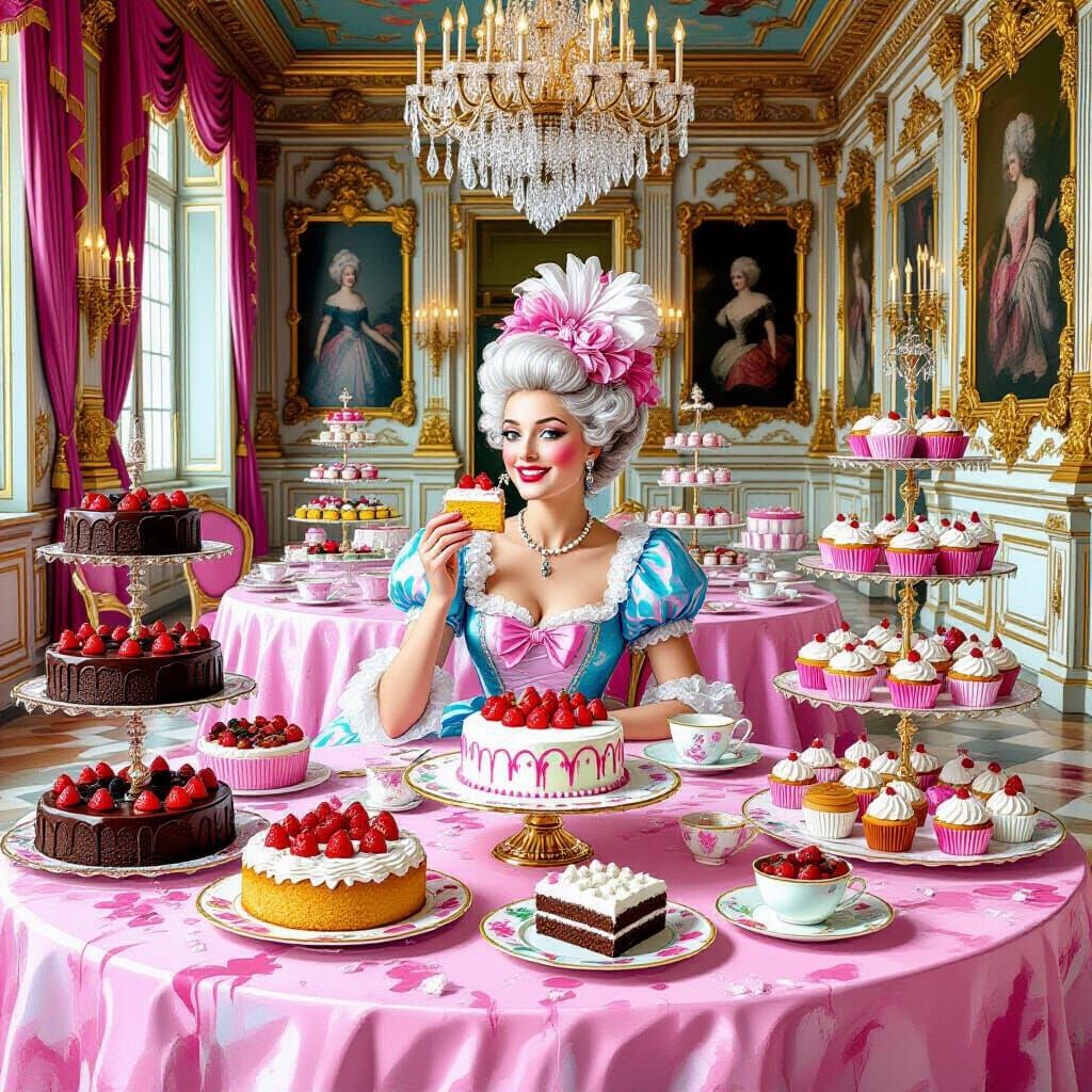 Marie Antoinette's Lavish Cake Banquet in Versailles Graffit...