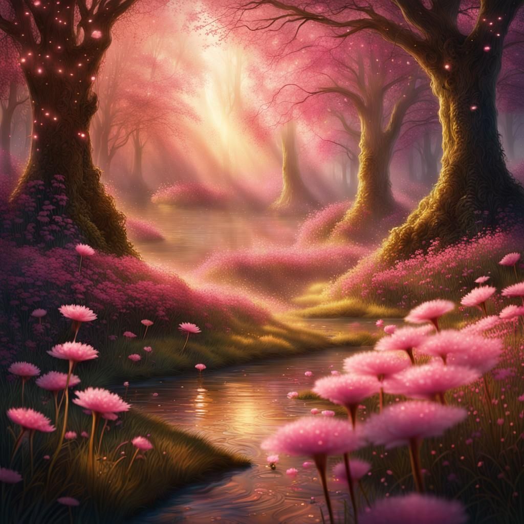 Enchanted pink forest