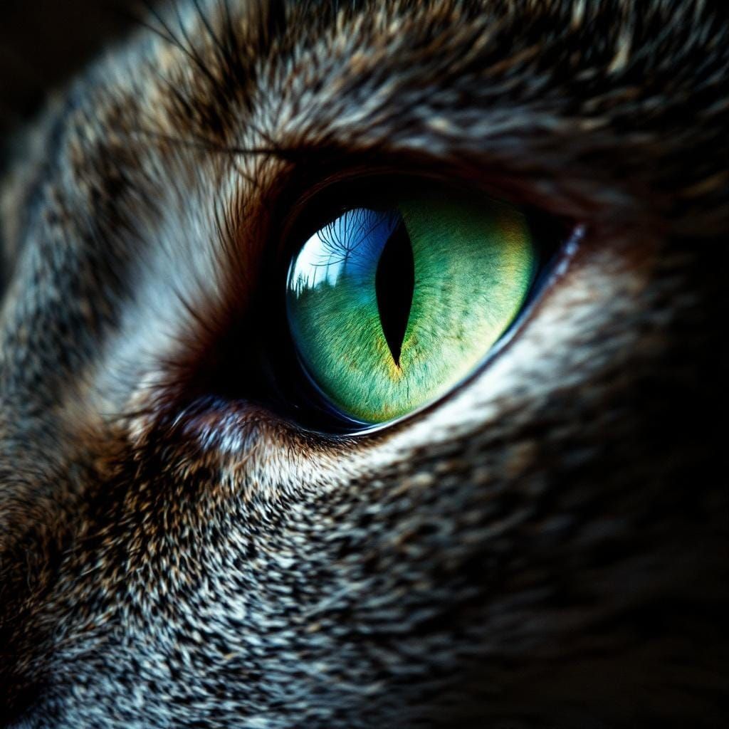 Emerald Feline Eye Close-Up