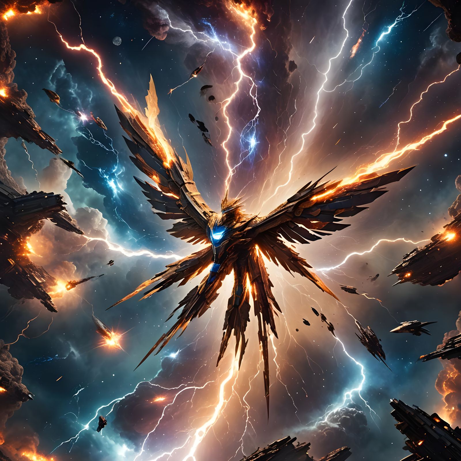 Cosmic Archangel in Epic Space Odyssey