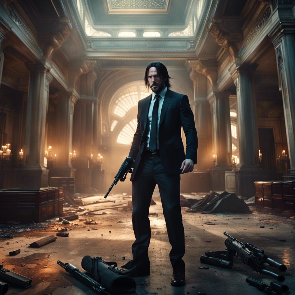 John Wick Gunfight in Fancy Building