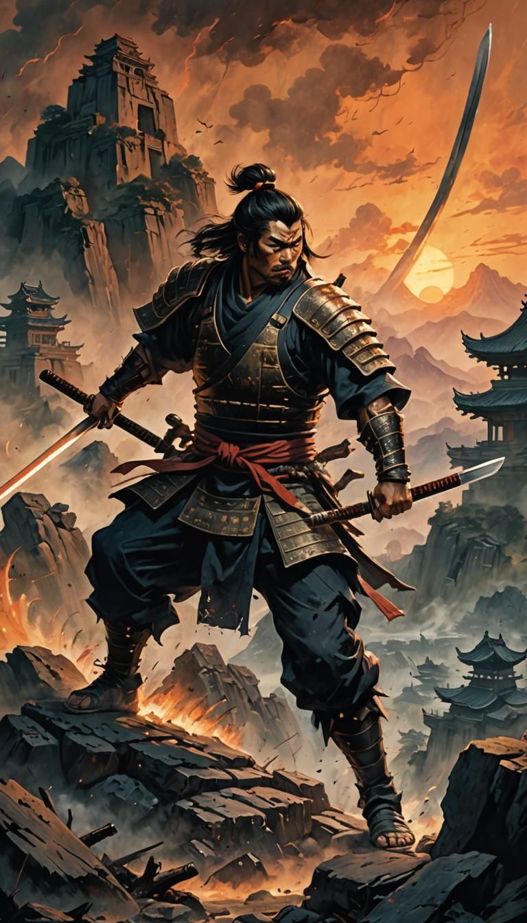 Samurai in conflict, one.