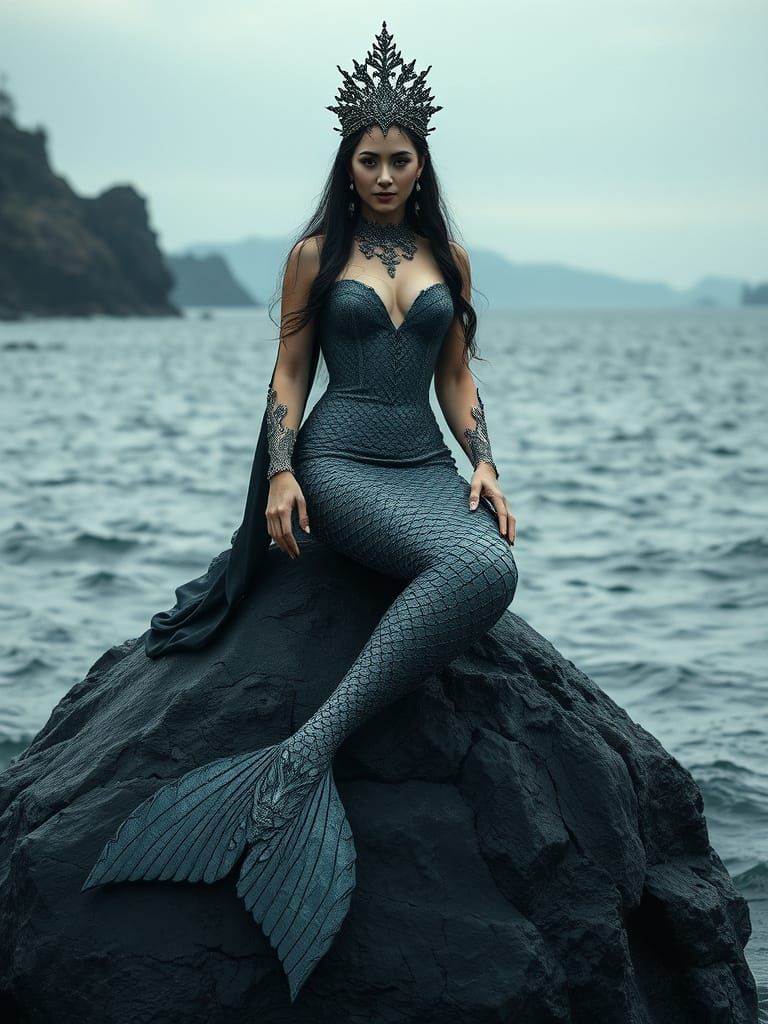 Mermaid Queen of Millennium Ocean on Black Rock