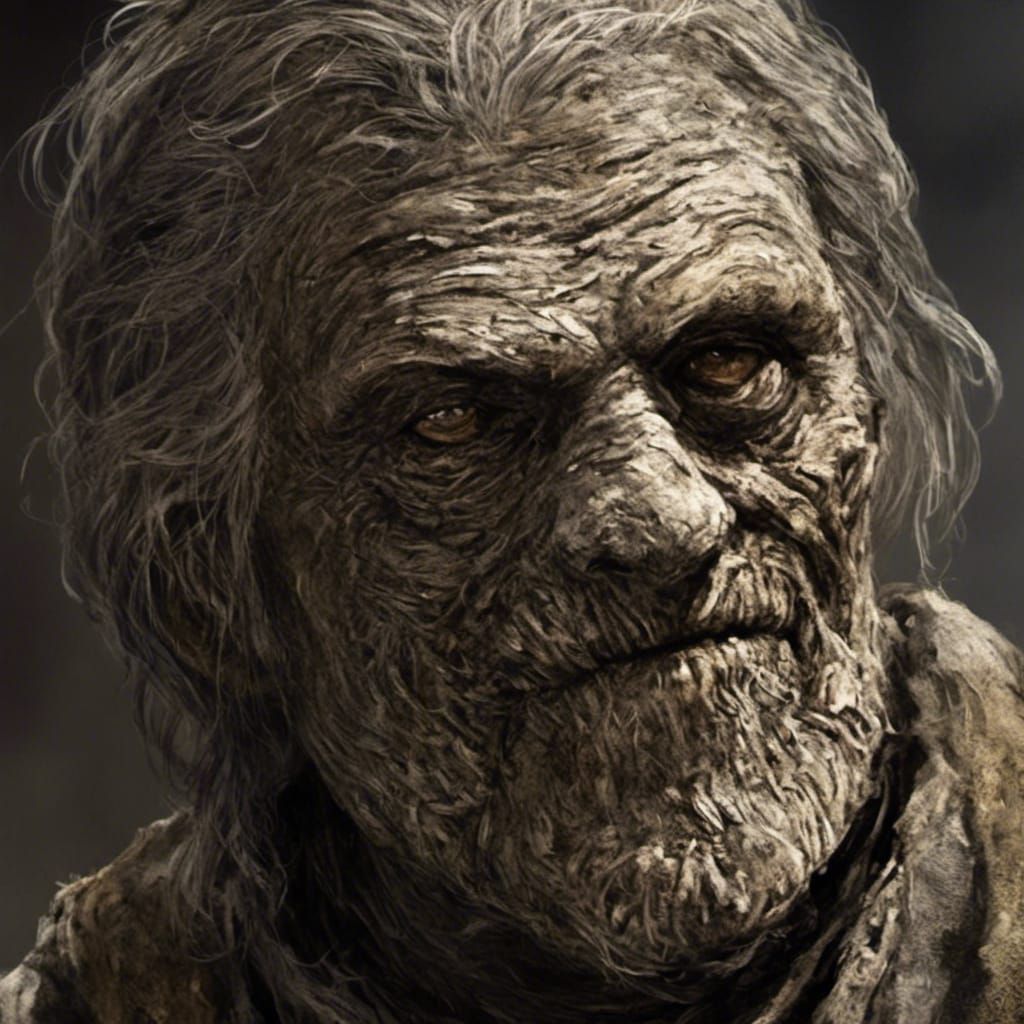 Wrinkled Old Man's Wise Smile: Hyper-Realistic Portrait