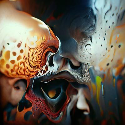 Amorphous Skull Concept Art in Oil