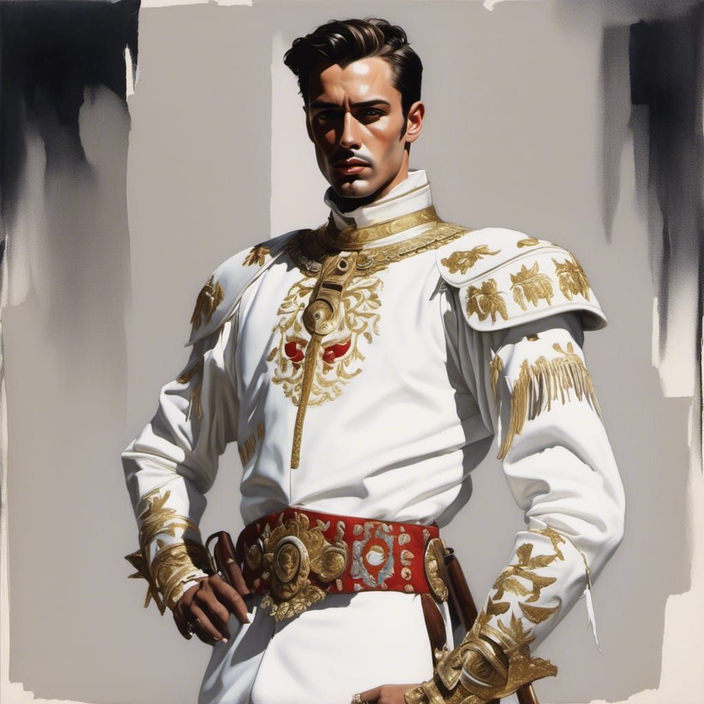 Handsome Mexican Knight Portrait in Downton Style