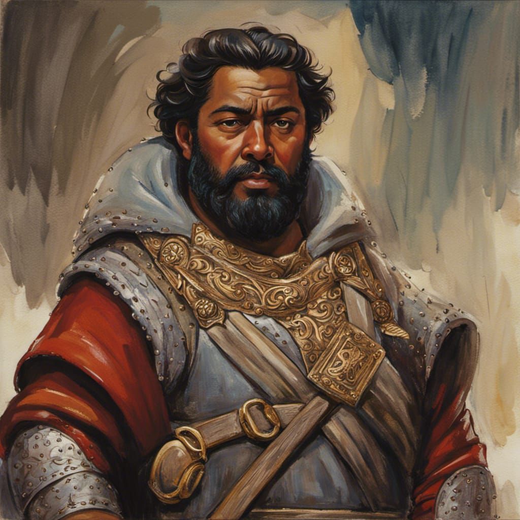 Medieval Baron Portrait in Studio Ghibli Watercolor Style