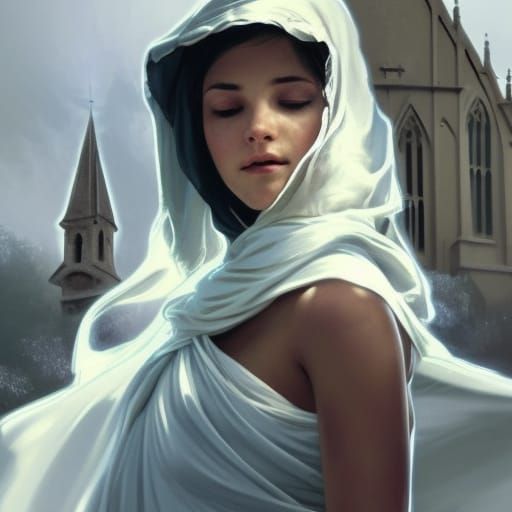 Praying Girl Portrait with Dynamic Lighting