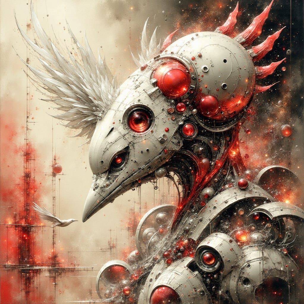 Beautiful and elegant Magical lighting robotic bird