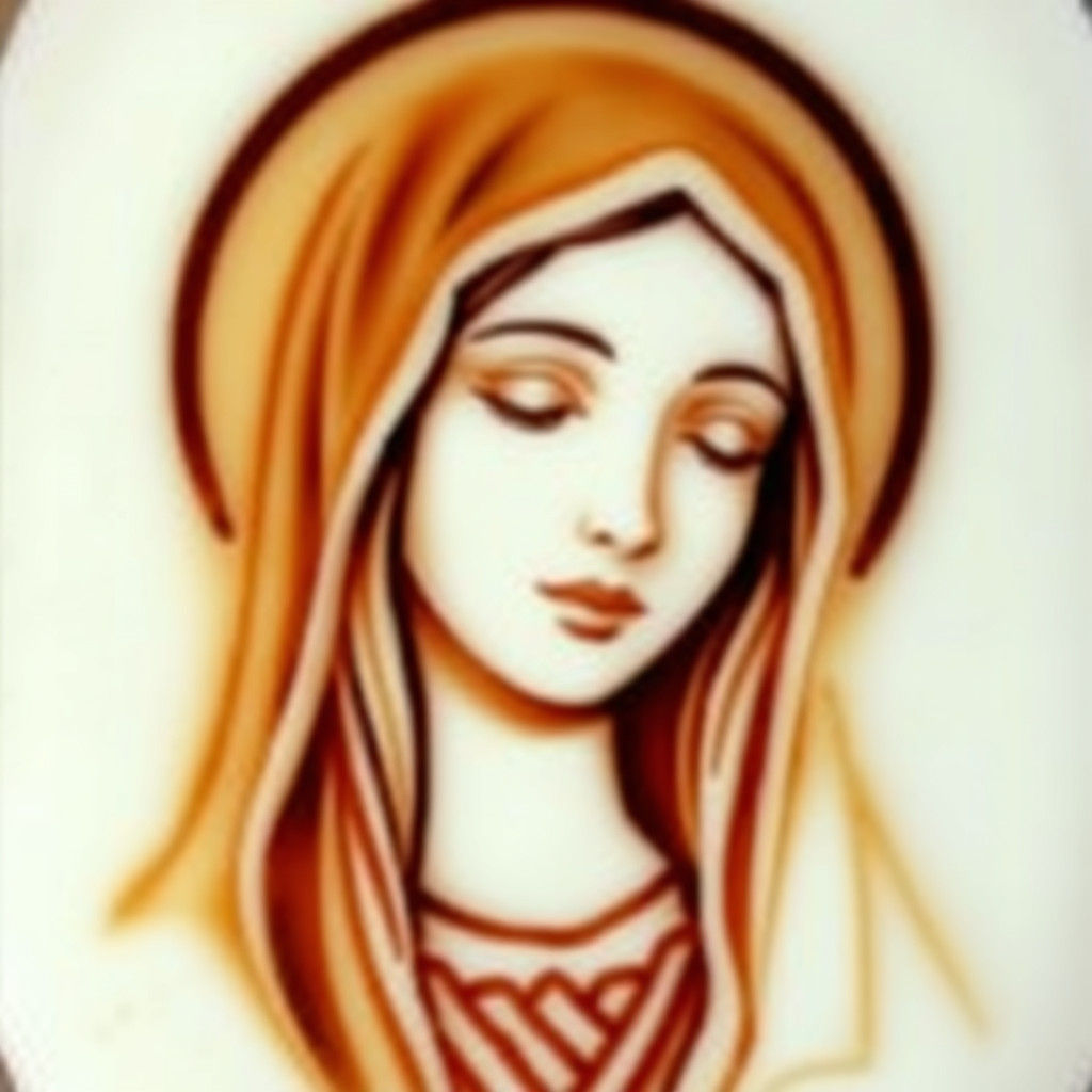 Latte Art: Virgin Mary Coffee Creation