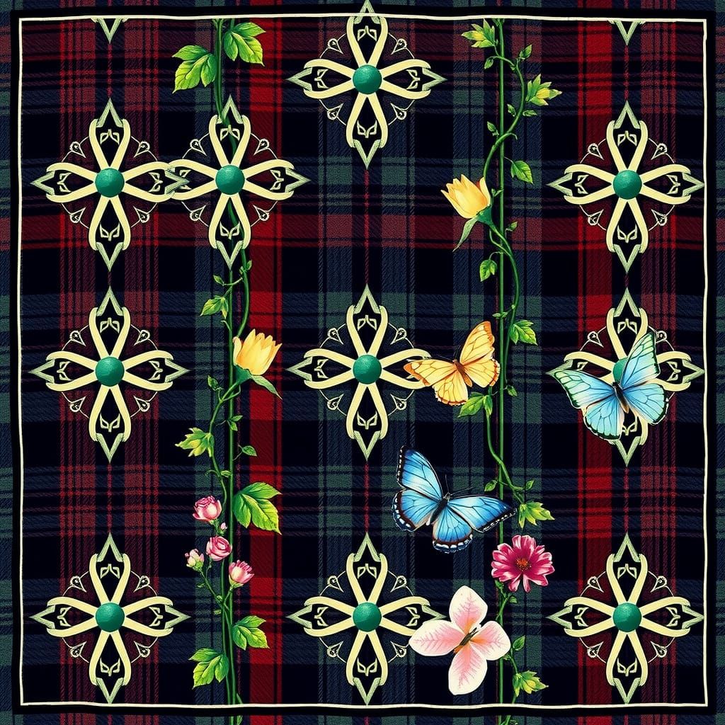 Ethereal Celtic Tapestry with Intricate Knotwork and Florals