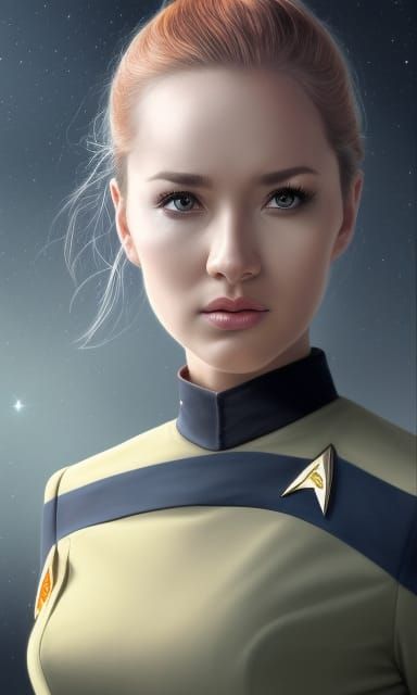 Detailed Portrait of a Female Star Trek Officer