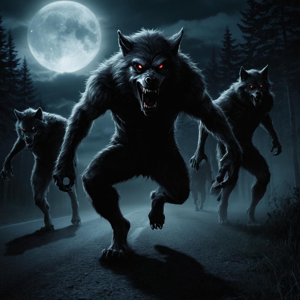 Moonlit Horror Landscape in Dark Fantasy Style