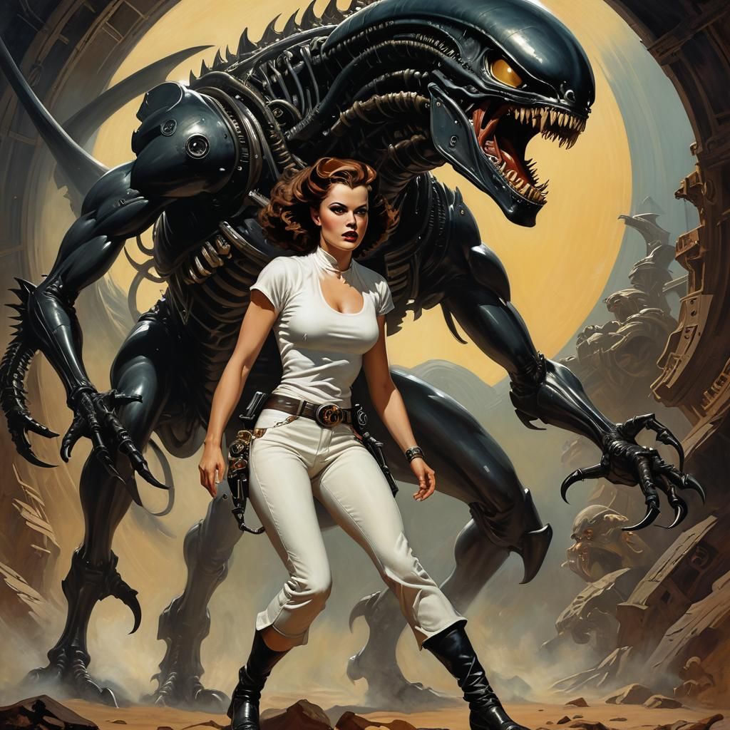 Ripley Versus Alien: A Pin-Up Sci-Fi Battle