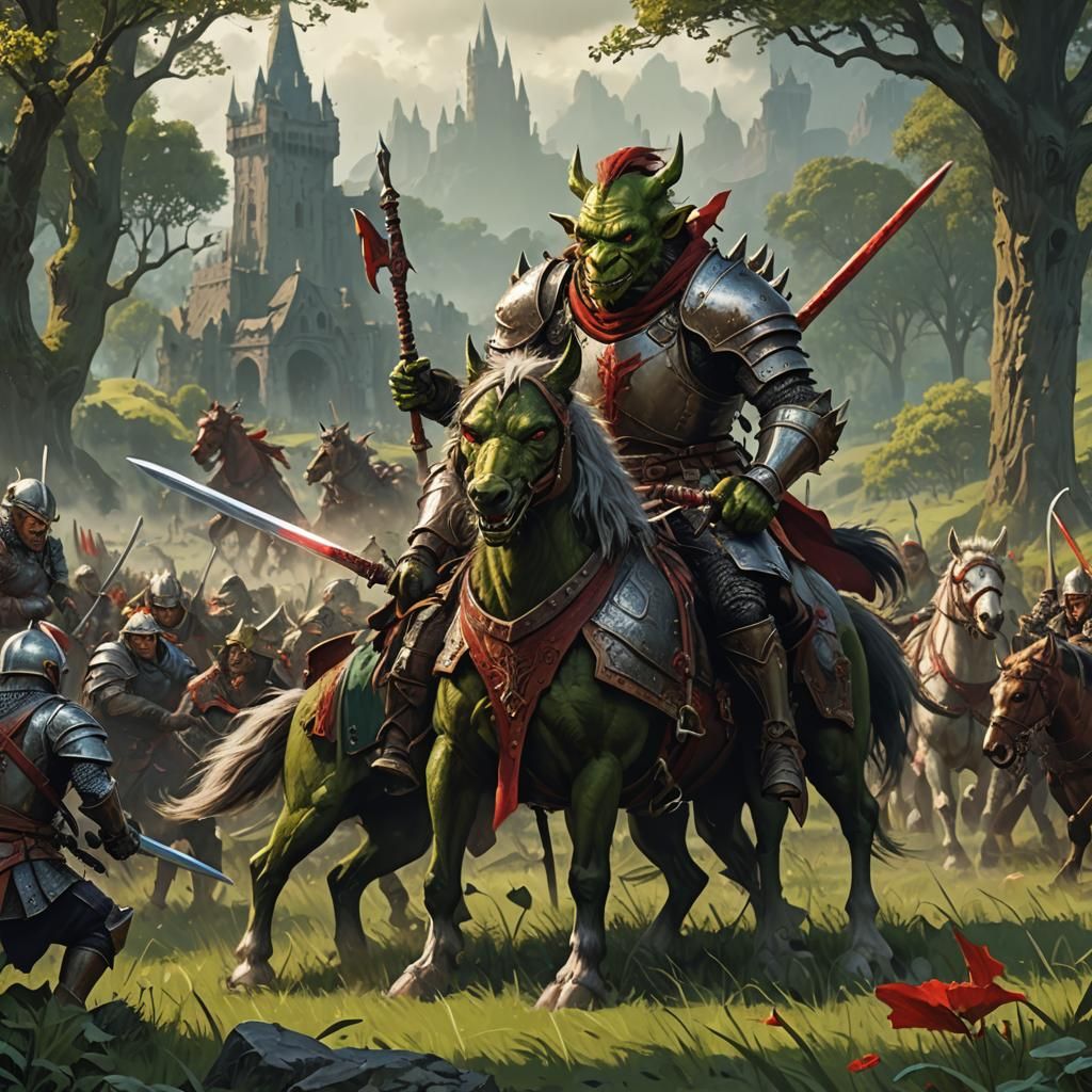 Goblin Knight Charge: Fantasy Concept Art