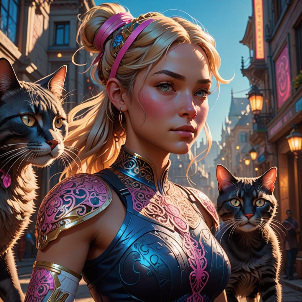 Glowing Girl Wins Bionic-Inspired Race in Vibrant Colors