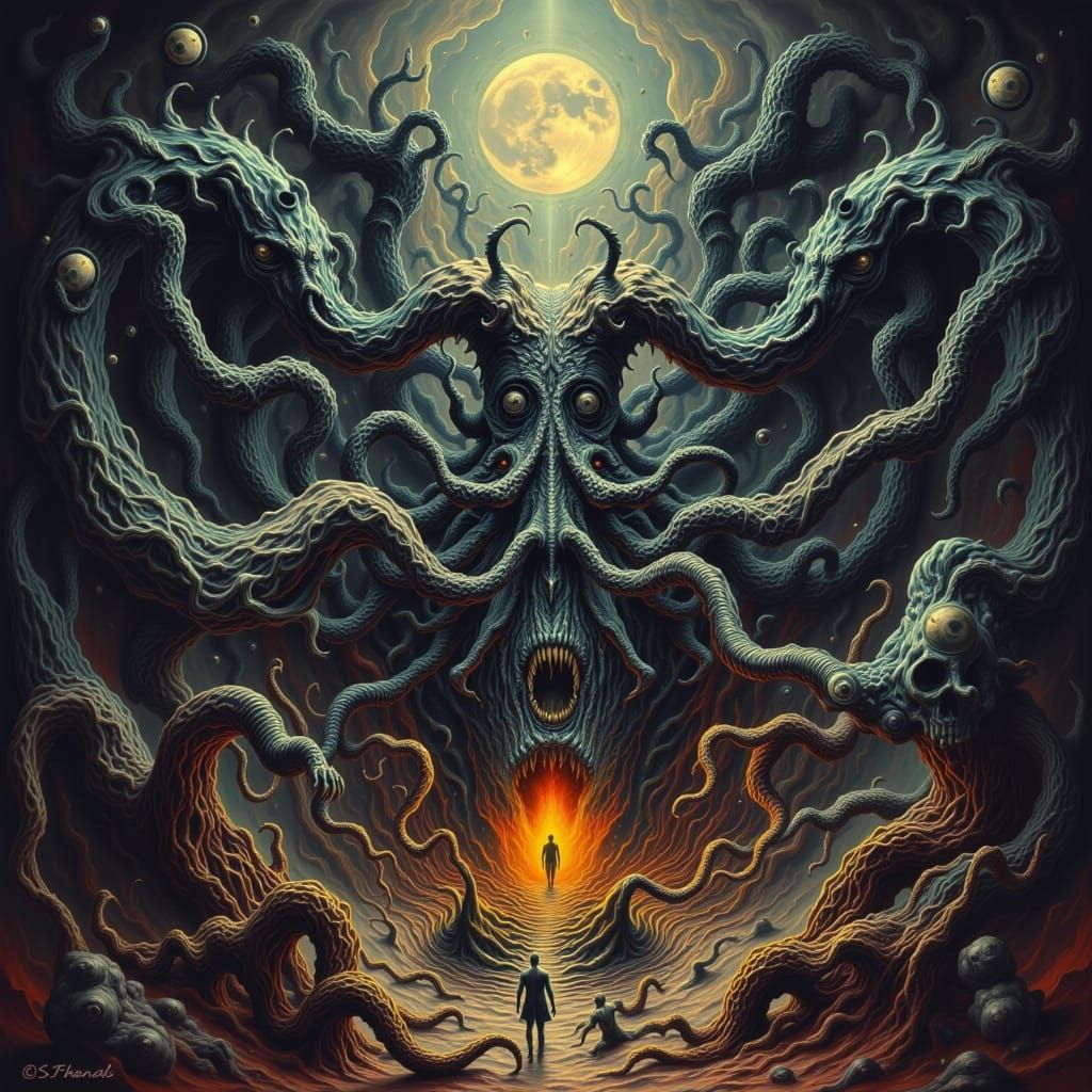 Distorted Visions: Abstract Horror in Dark Palette