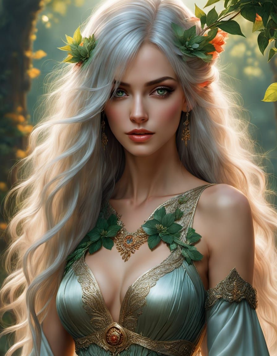 Elf in Vibrant Oil Painting Style