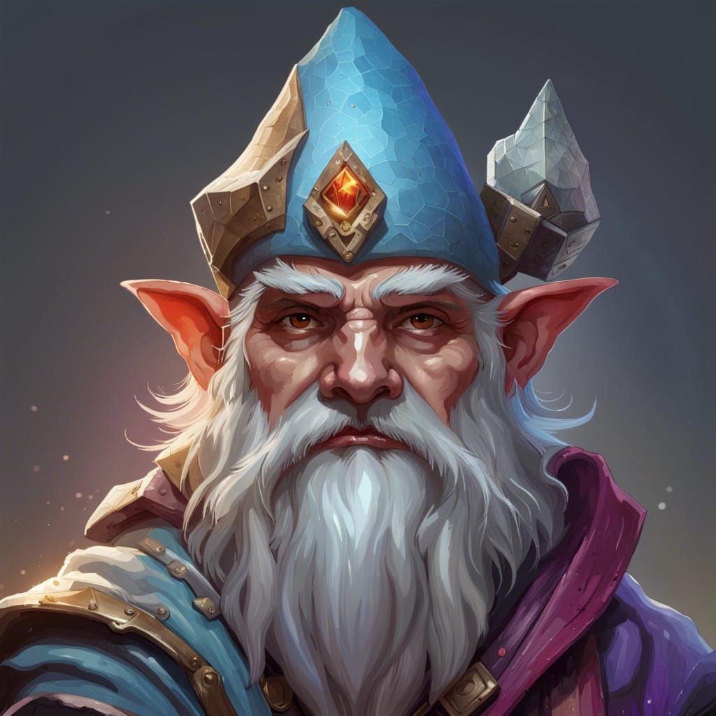 Rock Gnome Wizard Portrait in Dungeons and Dragons