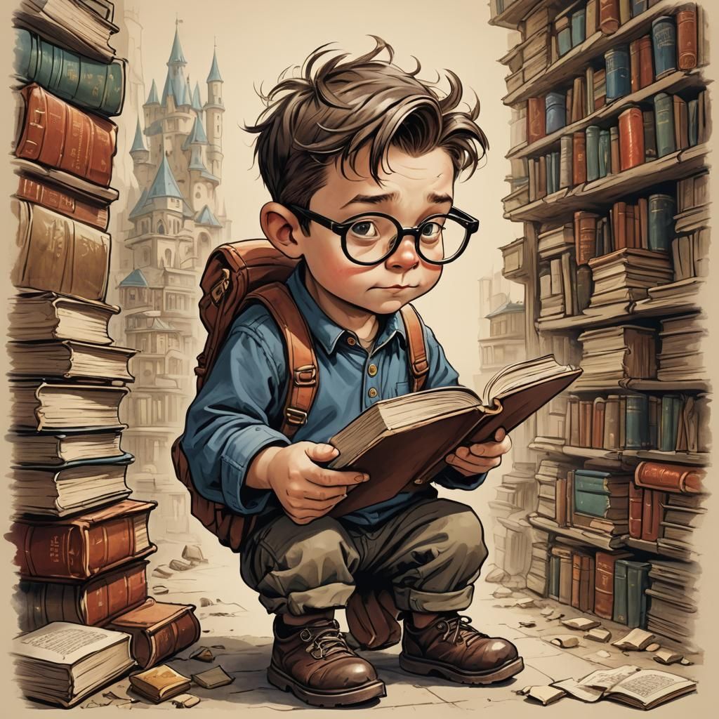 Person Reading in Munchkin Game Style